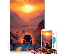 Rompecabezas de 1000 Piezas Aventura Todoterreno al Atardecer para Adolescentes Diseño Relajante y fácil de armar Decoración de Pared 50x75cm