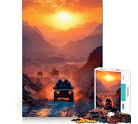 Rompecabezas de 1000 Piezas Aventura Todoterreno al Atardecer para Adultos Rompecabezas de Memoria Disfrute del Montaje Lento de la Imagen Regalo Creativo 38x52cm