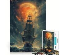 Rompecabezas de 1000 Piezas Aventuras en Barco Pirata para Adultos Fortalece la Memoria Tiempo de relajación Bordes limpios (38x26cm)