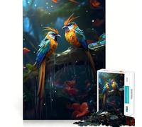 Rompecabezas de 1000 Piezas Aves del Paraíso Lluviosas para Adolescentes Mejora la Memoria Diseño Tranquilo y Relajante Regalo conmovedor (38x52cm)