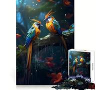 Rompecabezas de 1000 Piezas Aves del Paraíso Lluviosas para Adolescentes Mejora la Memoria Diseño Tranquilo y Relajante Regalo conmovedor (38x52cm)