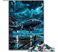 Rompecabezas de 1000 Piezas Avión bajo un Rayo. 1000 Piezas para Adultos, Nivel Principiante, Ideal para cumpleaños y Regalos navideños (tamaño 26x38cm).