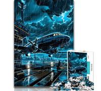 Rompecabezas de 1000 Piezas Avión bajo un Rayo para Adultos, 1000 Piezas, para Mayores de 14 años, Juego Imposible, Adultos y Adolescentes, 26x38cm