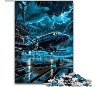 Rompecabezas de 1000 Piezas Aviones bajo un Rayo, Ideal para Pasar el rato en casa y aliviar el estrés, con póster y Hoja de Trivia a Juego (50x75cm)