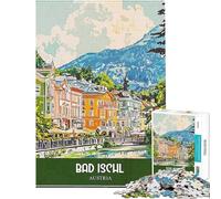 Rompecabezas de 1000 Piezas Bad Ischl Austria Póster de Viaje Rompecabezas para Adolescentes Carrera de Velocidad Manual para cumpleaños Navidad cumpleaños 38x26cm