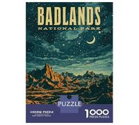 Rompecabezas De 1000 Piezas - Badlands National Park Vintage Rompecabezas para Adolescentes Juego Familiar Análisis Y Lógica Trato como Regalos para Toda La Familia 52x38cm/1000pcs