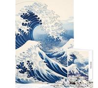 Rompecabezas de 1000 Piezas Bajo la Ola de Kanagawa Juego Educativo de análisis y lógica Juguetes antiestrés cumpleaños y Navidad (26x38cm)