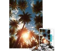 Rompecabezas de 1000 Piezas Bajo Palmeras Juego Familiar Desafío de Inteligencia Juguete adictivo Gran Regalo Juegos Que mejoran la Memoria (tamaño 38x26cm)