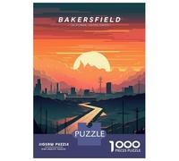 Rompecabezas De 1000 Piezas - Bakersfield City Skyline Rompecabezas para Adultos Juego De Ingenio Desafío Difícil Regalos para Reducir El Estrés 52x38cm/1000pcs