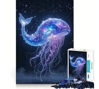 Rompecabezas de 1000 Piezas Ballena Celestial,Medusa,Espacio Estrellado,Juego Articular,Actividad Mental,Juego Divertido y Relajante,Regalo de Decoración Navideña (50x75cm)