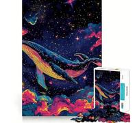 Rompecabezas de 1000 Piezas Ballena en el Espacio para Adultos Juego Mental Divertido con tecnología Avanzada de Corte láser Un Reto entretenido para Pasar el Tiempo (38x52cm)