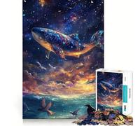 Rompecabezas de 1000 Piezas Ballena en Las Estrellas para Adultos Juego de Habilidad Mental Corte láser para un Ajuste Actividad gratificante para días lluviosos (50x75cm)