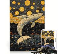 Rompecabezas de 1000 Piezas Ballena Saltando hacia Las Estrellas para Adultos Estimula la Mente, relaja y Divierte Bordes Uniformes Regalo Ideal (38x52cm)