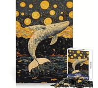 Rompecabezas de 1000 Piezas Ballena Saltando hacia Las Estrellas para Adultos Recuerde la Potencia de la luz Disfrute Bordes precisos Regalo significativo (50x75cm)