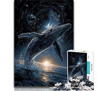 Rompecabezas de 1000 Piezas Ballenas bajo el Cielo Nocturno para Adolescentes y Adultos Un desafío difícil y antiestrés, Ideal para Decorar tu Escritorio (50x75cm)