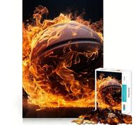Rompecabezas de 1000 Piezas Balón de Baloncesto en Llamas Juego de Corte Suave Juego cognitivo Regalo Ideal para Momentos de Ocio y diversión Juego de cumpleaños (50x75cm)