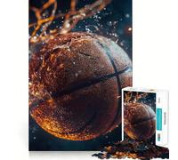Rompecabezas de 1000 Piezas Baloncesto a través de la Red,chispas,Corte preciso,Divertido,Juego de lógica,Tiempo Lento,Divertido,Navidad,decoración del hogar (38x52cm)