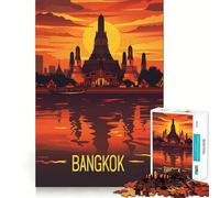 Rompecabezas de 1000 Piezas,Bangkok,Tailandia,Viaje,Corte sin Costuras,Juego Mental,Regalo,Juego Casual,Navidad,decoración del hogar (50x75cm)