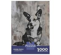 Rompecabezas De 1000 Piezas Banksy Corgi Dog Urban Art Rompecabezas Juguetes Antiestrés Decoración De Pared Cumpleaños Y Navidad 38x26cm/1000pcs