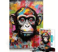 Rompecabezas de 1000 Piezas Banksy Graffiti Mono Mono Arte de Corte Exacto Juguete de Habilidades cognitivas Tiempo de Juego Tranquilo Juego de cumpleaños Regalo (50x75cm)