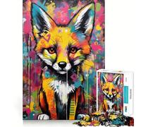 Rompecabezas de 1000 Piezas Banksy Graffiti Slum Fox Clean Fit Decor Smart Mind Activity Cozy Time Play Christmas Fun Gift (50x75cm)