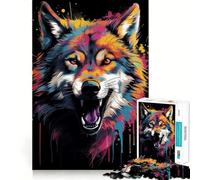 Rompecabezas de 1000 Piezas Banksy Wolf Graffiti Art,decoración de Bordes limpios,Juguete Creativo,Tiempo Libre,Divertido, (38x26cm)