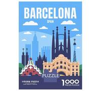 Rompecabezas De 1000 Piezas - Barcelona, Spain Travel Rompecabezas para Adultos Juego De Ingenio Desafío Difícil Regalos para Reducir El Estrés 52x38cm/1000pcs