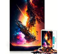 Rompecabezas de 1000 Piezas Barco Destruido para Adultos Juguete para Pensar, calmar, Relajarse, Arte de Pared con Corte Limpio 38x26cm