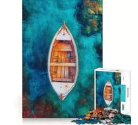 Rompecabezas de 1000 Piezas Barco en Aguas turquesas Piezas de Ajuste preciso,Juguete Creativo y Divertido,Ideal para Momentos de diversión acogedores,Regalo de cumpleaños 50x75cm