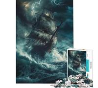 Rompecabezas de 1000 Piezas Barco en tormenta Juego Educativo desafío Juguete Juego de ingenio decoración Perfecta Regalo para Hombres y Mujeres (tamaño 50x75cm)