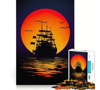 Rompecabezas de 1000 Piezas Barco pequeño No es un Barco para Adolescentes Juguete de lógica Mental Tiempo Libre Bordes Finos 50x75cm