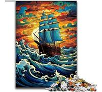 Rompecabezas de 1000 Piezas Barco Pirata en el Mar para Adultos y Adolescentes Un Juego desafiante y Divertido para Toda la Familia Cada Pieza es única 26x38cm