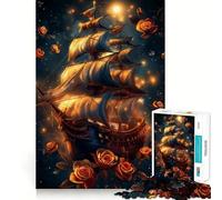 Rompecabezas de 1000 Piezas Barco Pirata Entre Las Estrellas para Adolescentes Juguete Mental para Momentos de Paz Regalo artístico (38x52cm)