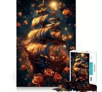 Rompecabezas de 1000 Piezas Barco Pirata Entre Las Estrellas para Adolescentes Juguete para desarrollar la Capacidad Mental y Relajarse Corte preciso (50x75cm)