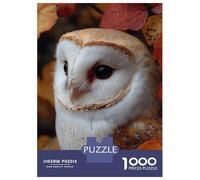 Rompecabezas De 1000 Piezas Barn Owl Portrait in Autumn Leaves Rompecabezas para Adultos Juego Práctico Vacaciones En Casa Matar El Tiempo Cumpleaños 70x50cm/1000pcs