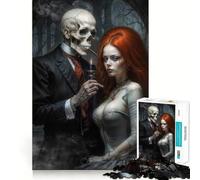 Rompecabezas de 1000 Piezas Barón Samedi y su Esposa Arte de Corte Exacto Juguete para desarrollar Habilidades cognitivas Tiempo de Juego Tranquilo Juego de cumpleaños Regalo (50x75cm)