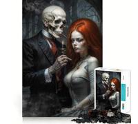 Rompecabezas de 1000 Piezas Barón Samedi y su Esposa,decoración Elegante y Funcional,Actividad Mental Inteligente,Tiempo de Juego Acogedor,Regalo Divertido de Navidad (38x52cm)