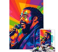 Rompecabezas de 1000 Piezas - Barry White - Retrato Colorido - Juguetes educativos para Aprender y Jugar - Ideas de Regalos con un desafío difícil (Tamaño 38x26cm)