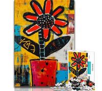 Rompecabezas de 1000 Piezas Basquiat Flowers para Adultos y Adolescentes, Juego Educativo, desafío, Juguete, decoración de Pared, cumpleaños y Navidad, 38x26cm