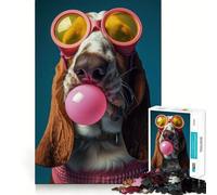 Rompecabezas de 1000 Piezas - Basset Hound Chicle Corte Suave Juego cognitivo Regalo Tiempo de Juego Relajante Juego de cumpleaños Regalo (50x75cm)