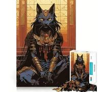 Rompecabezas de 1000 Piezas Bastet,Diosa egipcia,decoración de Ajuste Limpio,Juego de concentración Mental,Juego de relajación,Regalo de cumpleaños (50x75cm)