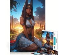 Rompecabezas de 1000 Piezas Bastet,Diosa egipcia Juego de lógica y Entretenimiento Ideal para Jugar y divertirse Navidad (50x75cm)