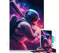 Rompecabezas de 1000 Piezas bateador de béisbol,Astronauta,Arte de Corte preciso,Juego Creativo para ejercitar la Mente,Juego fácil,decoración navideña (38x26cm)