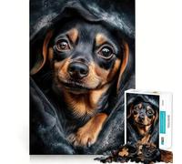 Rompecabezas de 1000 Piezas Beagle asomándose Desde una Manta Decoración con Bordes limpios Juguete para Entrenar el Pensamiento Juego Divertido y fácil de Usar,Ideal para cumpleaños (50x75cm)