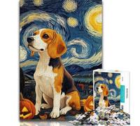 Rompecabezas de 1000 Piezas Beagle at Night para Adultos y Adolescentes Diversión en casa para armar Patrones, Regalo de cumpleaños o de Viaje 75x50cm