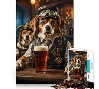 Rompecabezas de 1000 Piezas Beagle Beer Hounds Clean Fit Decor Smart Mind Activity Cozy Time Play Christmas Fun Gift (50x75cm)