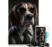 Rompecabezas de 1000 Piezas Beagle Mafia Boss Clean Fit Decor Smart Mind Activity Cozy Time Play Christmas Fun Gift (38x26cm)