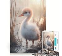 Rompecabezas de 1000 Piezas Bebé Grulla en Luz Dorada,Arte de Corte Preciso,Rompecabezas,Regalo,Diversión,Tiempo Libre,Decoración Navideña para Pared (38x26cm)