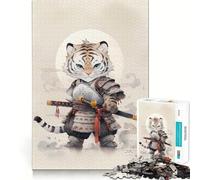 Rompecabezas de 1000 Piezas Bebé Tigre Samurai,Corte, Diversión Inteligente,Actividad,Momento Acogedor,Cumpleaños,Arte y Juego (50x75cm)