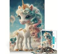 Rompecabezas de 1000 Piezas Bebé Unicornio Adorable,Juego de lógica y Pensamiento,Juego Relajante, (50x75cm)